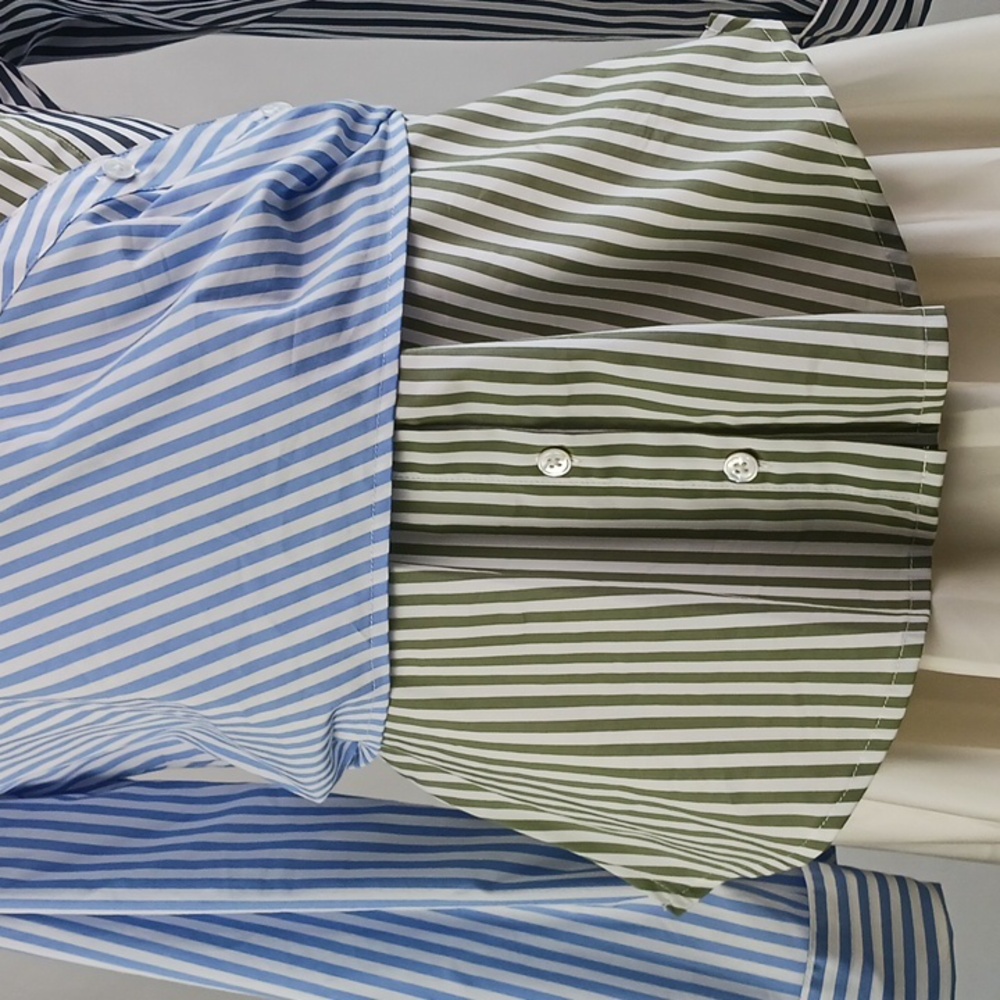 Veronica Beard Blue Striped/Gray Striped Blouse. - Picture 4 of 10